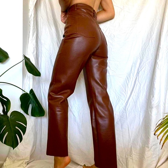 Aritzia Pants - Aritzia babaton brown leather pants